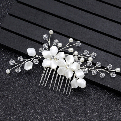 Fashion Flower Decorate Wedding Hair Combs - Click Image to Close